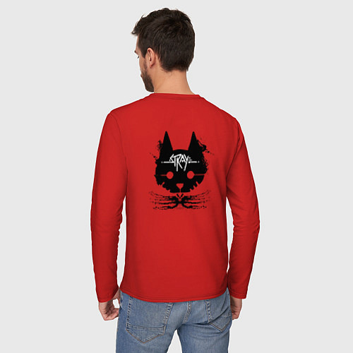 Мужской лонгслив Stray Logo / Красный – фото 4