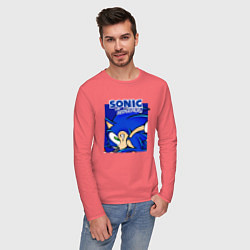 Лонгслив хлопковый мужской Sonic Adventure Sonic, цвет: коралловый — фото 2
