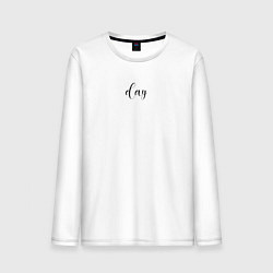 Лонгслив хлопковый мужской Day italics couple, цвет: белый