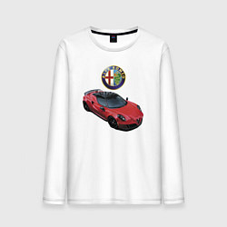 Лонгслив хлопковый мужской Alfa Romeo - просто мечта!, цвет: белый