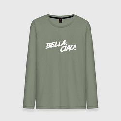 Лонгслив хлопковый мужской БУМАЖНЫЙ ДОМ, BELLA CIAO!, цвет: авокадо