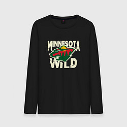 Лонгслив хлопковый мужской Миннесота Уайлд, Minnesota Wild, цвет: черный