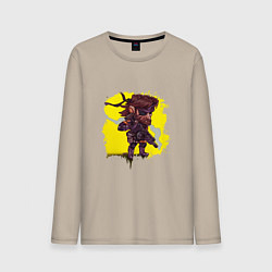 Лонгслив хлопковый мужской Big Boss whith gun, цвет: миндальный