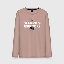 Лонгслив хлопковый мужской SHARKS TERRITORY САН-ХОСЕ ШАРКС, цвет: пыльно-розовый