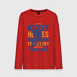 Лонгслив хлопковый мужской Hockey, цвет: красный