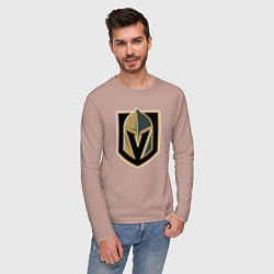 Лонгслив хлопковый мужской Vegas Golden Knights , Вегас Голден Найтс, цвет: пыльно-розовый — фото 2