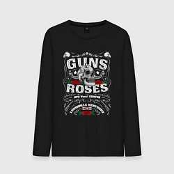 Лонгслив хлопковый мужской GUNS N ROSES РОК, цвет: черный