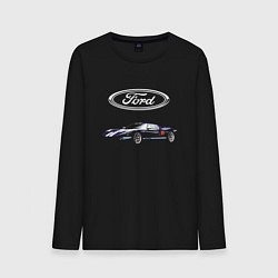 Лонгслив хлопковый мужской Ford Racing, цвет: черный