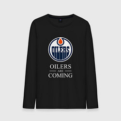 Лонгслив хлопковый мужской Edmonton Oilers are coming Эдмонтон Ойлерз, цвет: черный