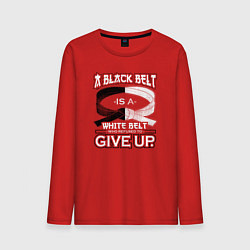 Лонгслив хлопковый мужской Черный пояс - это белый пояс, который отказался сд, цвет: красный