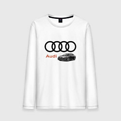 Лонгслив хлопковый мужской Audi Prestige, цвет: белый