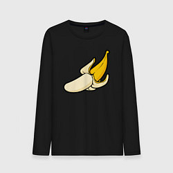 Лонгслив хлопковый мужской Почисть банан, цвет: черный