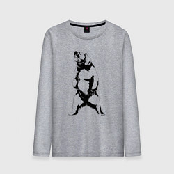 Лонгслив хлопковый мужской Лесной хищник, цвет: меланж