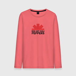 Лонгслив хлопковый мужской Red Hot Chili Peppers с половиной лого, цвет: коралловый