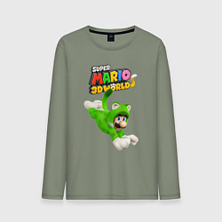 Мужской лонгслив Luigi cat Super Mario 3D World Nintendo