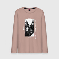 Лонгслив хлопковый мужской Psycho Pass team, цвет: пыльно-розовый