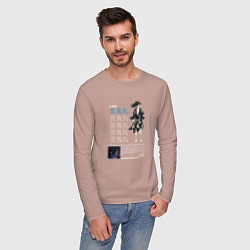 Лонгслив хлопковый мужской Хяккимару - преследуемый демонами, цвет: пыльно-розовый — фото 2