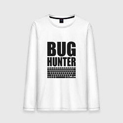 Лонгслив хлопковый мужской Bug Хантер, цвет: белый