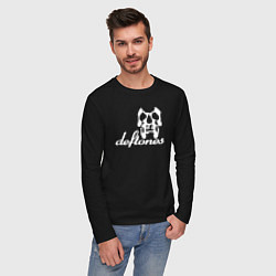 Лонгслив хлопковый мужской Deftones череп, цвет: черный — фото 2