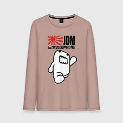 Лонгслив хлопковый мужской JDM Japan, цвет: пыльно-розовый