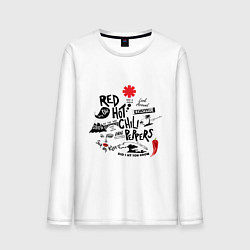 Лонгслив хлопковый мужской RHCP альбомы, цвет: белый