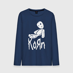Лонгслив хлопковый мужской Korn КоРн, цвет: тёмно-синий