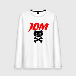 Лонгслив хлопковый мужской JDM Bear Japan, цвет: белый