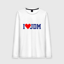 Лонгслив хлопковый мужской I love JDM!, цвет: белый