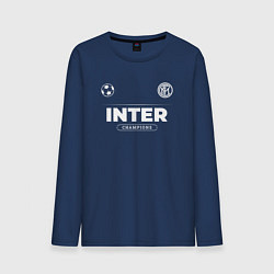 Лонгслив хлопковый мужской Inter Форма Чемпионов, цвет: тёмно-синий