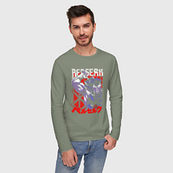 Лонгслив хлопковый мужской БЕРСЕРК BERSERK ГАТС, цвет: авокадо — фото 2