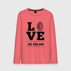 Лонгслив хлопковый мужской AC Milan Love Классика, цвет: коралловый
