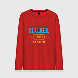 Лонгслив хлопковый мужской S T A L K E R PRO Gaming, цвет: красный