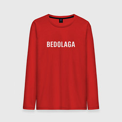 Лонгслив хлопковый мужской BEDOLAGA БЕДОЛАГА, цвет: красный