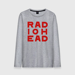 Лонгслив хлопковый мужской Radiohead большое красное лого, цвет: меланж