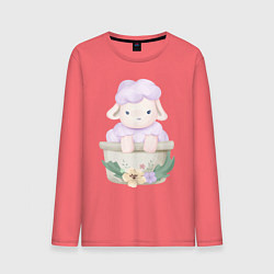 Мужской лонгслив Милая Овечка Сидит В Горшочке