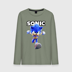 Лонгслив хлопковый мужской Sonic the Hedgehog 2, цвет: авокадо