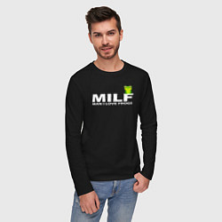 Лонгслив хлопковый мужской MILF Man I Love Frogs, цвет: черный — фото 2