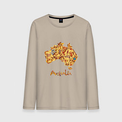 Лонгслив хлопковый мужской АВСТРАЛИЯ КОНТИНЕНТ, цвет: миндальный