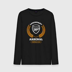 Лонгслив хлопковый мужской Лого Arsenal и надпись Legendary Football Club, цвет: черный