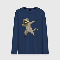 Лонгслив хлопковый мужской Даб енот, цвет: тёмно-синий