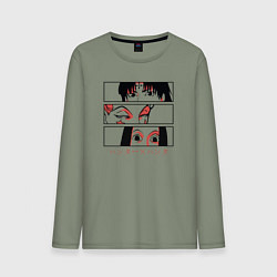 Лонгслив хлопковый мужской Hunter x Hunter Хисока, Иллуми, Куроро, цвет: авокадо