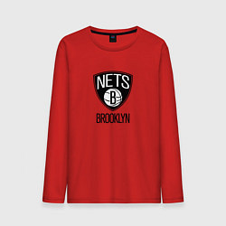 Лонгслив хлопковый мужской Бруклин Нетс NBA, цвет: красный