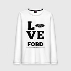 Лонгслив хлопковый мужской Ford Love Classic, цвет: белый