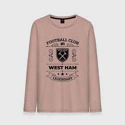 Лонгслив хлопковый мужской West Ham: Football Club Number 1 Legendary, цвет: пыльно-розовый