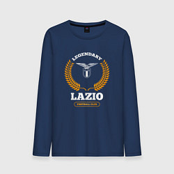 Лонгслив хлопковый мужской Лого Lazio и надпись Legendary Football Club, цвет: тёмно-синий