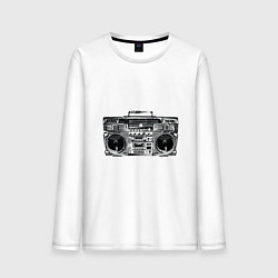 Лонгслив хлопковый мужской Wu-Tang Boombox, цвет: белый