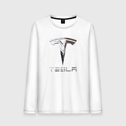 Мужской лонгслив Tesla Logo Тесла Логотип