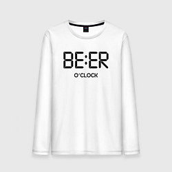 Лонгслив хлопковый мужской Beer oclock, цвет: белый