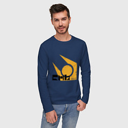 Лонгслив хлопковый мужской City 17 - half life, цвет: тёмно-синий — фото 2