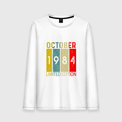 Лонгслив хлопковый мужской 1984 - Октябрь, цвет: белый